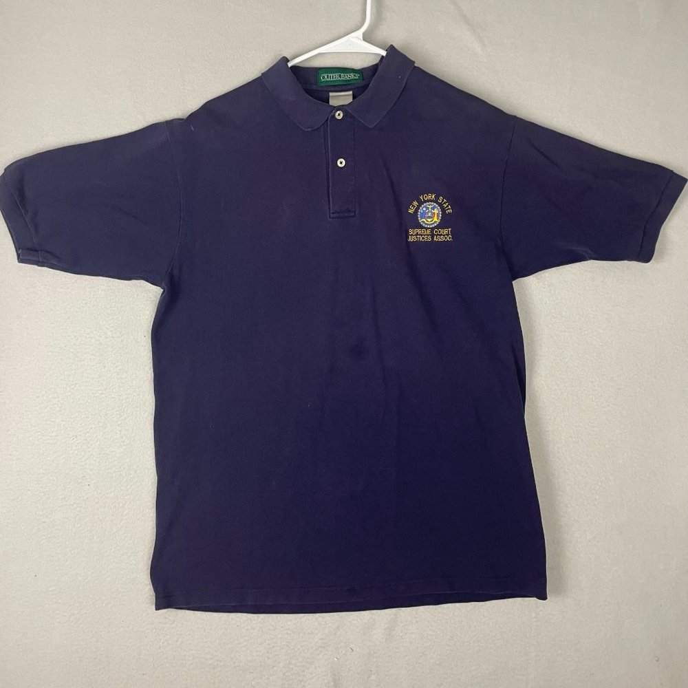 Outer Banks Polo Shirt Mens Large Solid Purple Short Sleeve Superme Court Logo